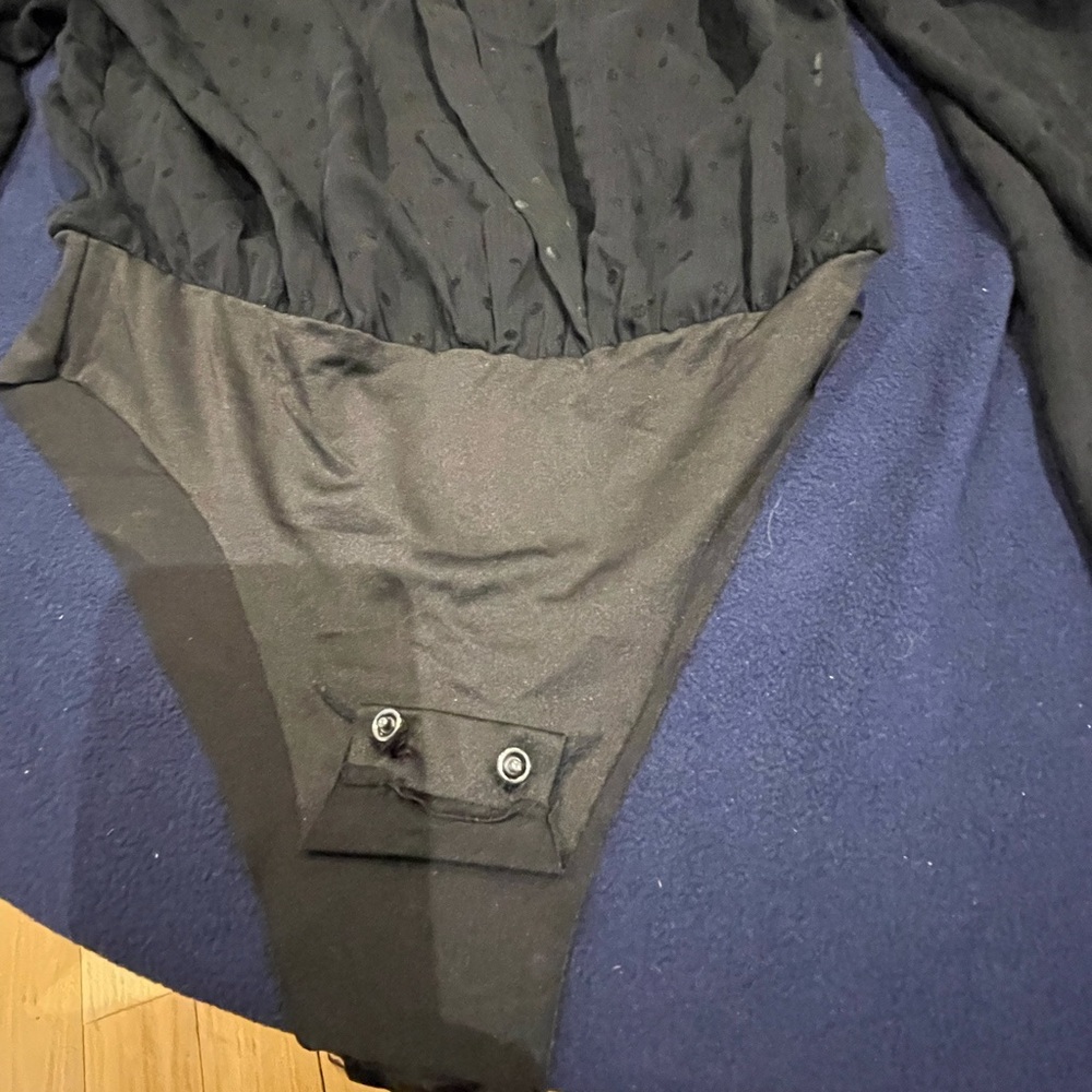 Stradivarius Sheer Black Polka Dot Bodysuit - Picture 7 of 8